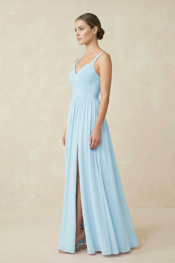 Sweetheart A - Line Chiffon Bridesmaid Dress with Slit - SHE IS ME Bridesmaid Dresses