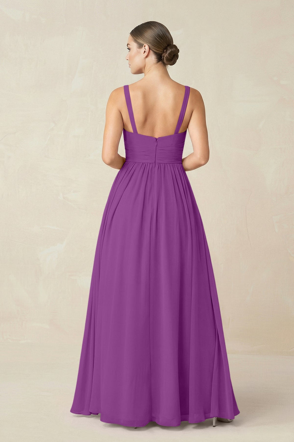 Sweetheart A - Line Chiffon Bridesmaid Dress with Slit in Amethyst - KISS BRIDAL Bridesmaid Dresses