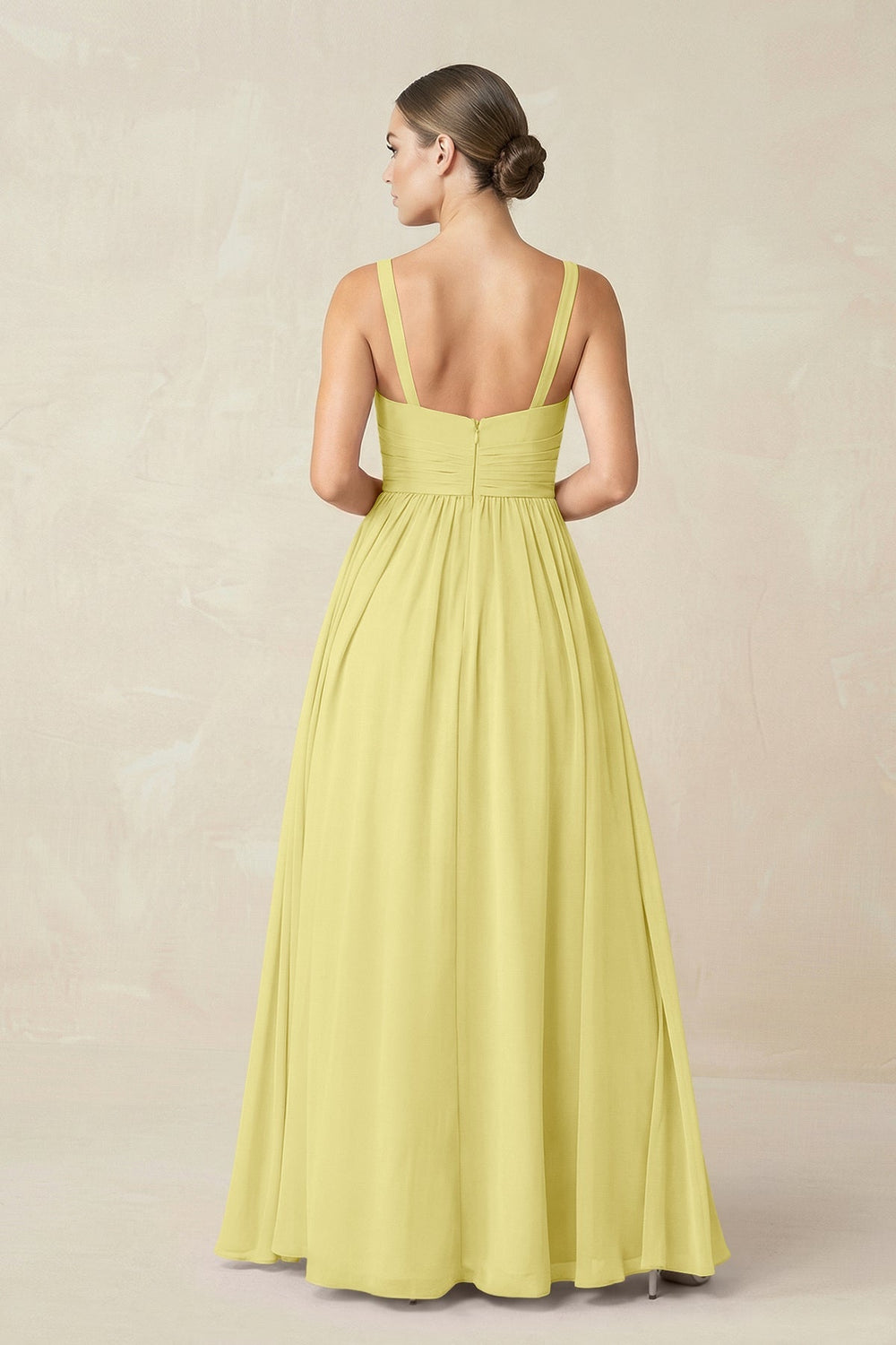 Sweetheart A - Line Chiffon Bridesmaid Dress with Slit in Buttercup - KISS BRIDAL Bridesmaid Dresses