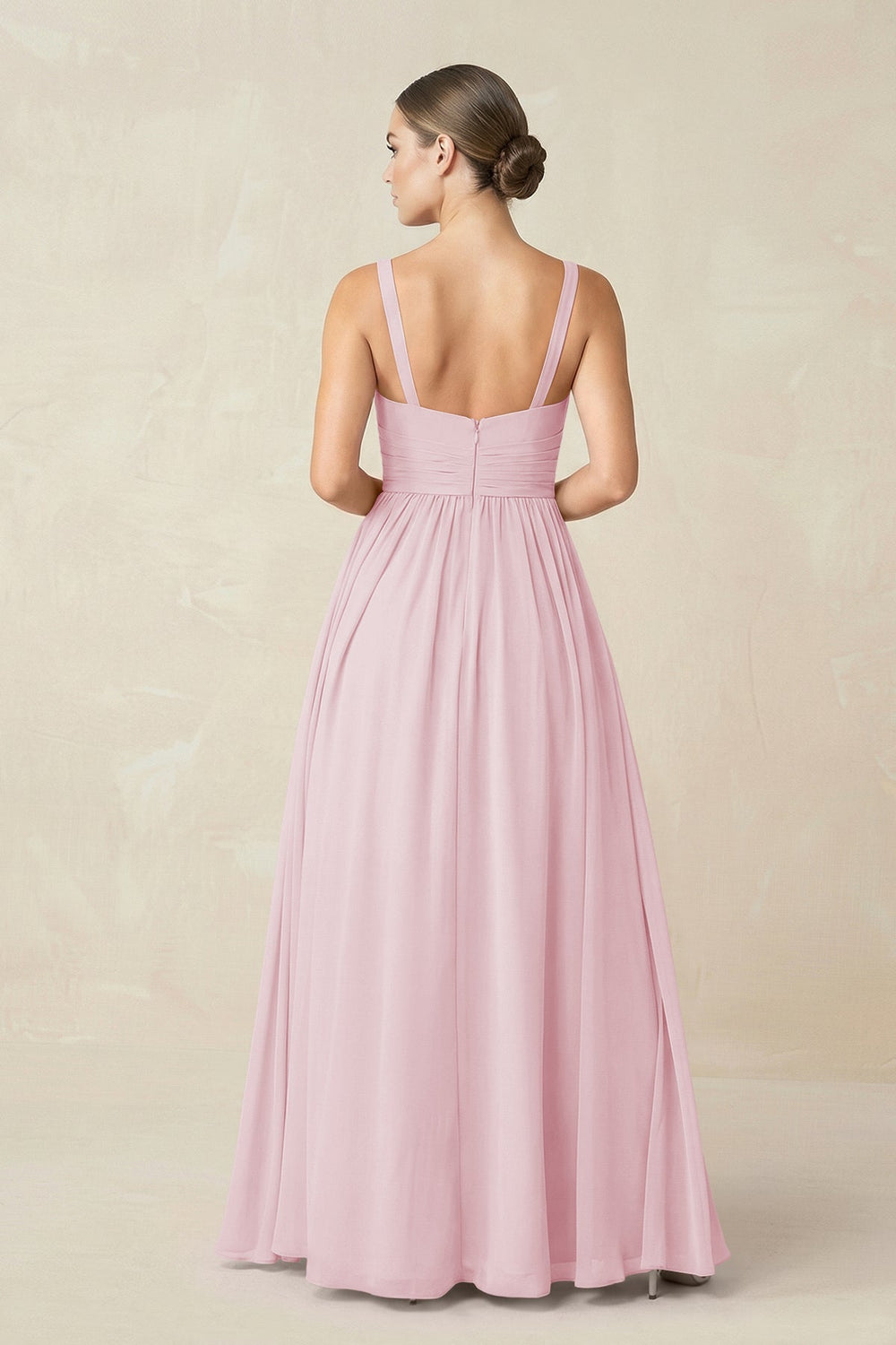Sweetheart A - Line Chiffon Bridesmaid Dress with Slit in Candy Pink - KISS BRIDAL Bridesmaid Dresses