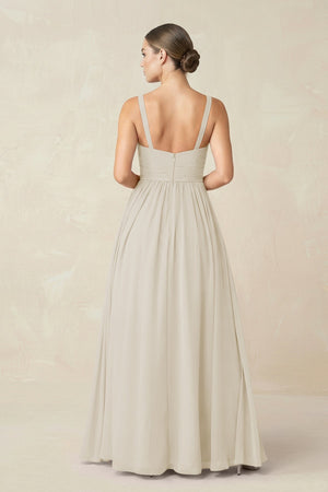 Sweetheart A - Line Chiffon Bridesmaid Dress with Slit in Dove Gray - SHE IS ME Bridesmaid Dresses