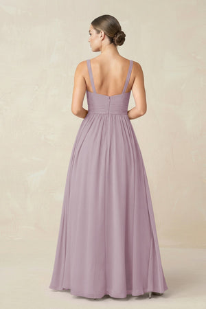 Sweetheart A - Line Chiffon Bridesmaid Dress with Slit in Dusk - SHE IS ME Bridesmaid Dresses