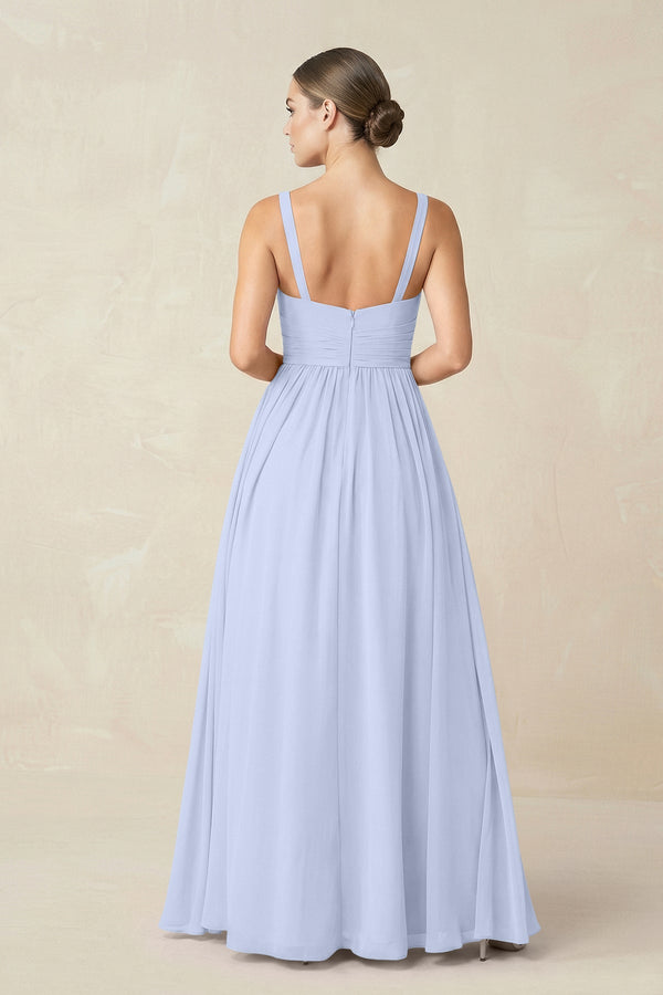 Sweetheart A - Line Chiffon Bridesmaid Dress with Slit in Ice - SHE IS ME Bridesmaid Dresses