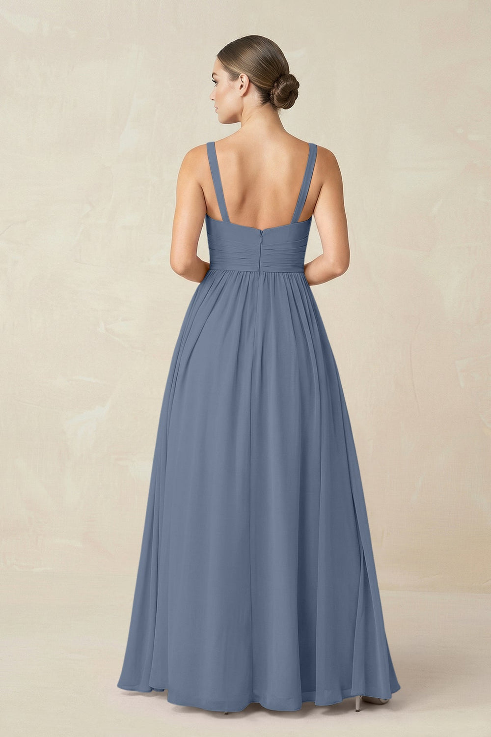 Sweetheart A - Line Chiffon Bridesmaid Dress with Slit in Neptune - KISS BRIDAL Bridesmaid Dresses