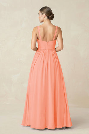 Sweetheart A - Line Chiffon Bridesmaid Dress with Slit in Rosette - SHE IS ME Bridesmaid Dresses