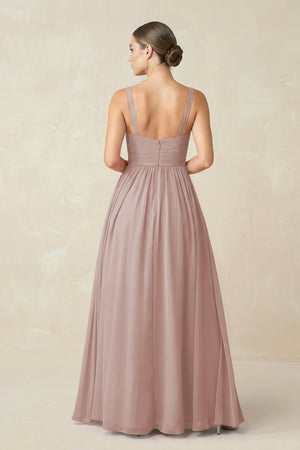 Sweetheart A-Line Chiffon Bridesmaid Dress with Slit in Toffee | KISSBRIDAL