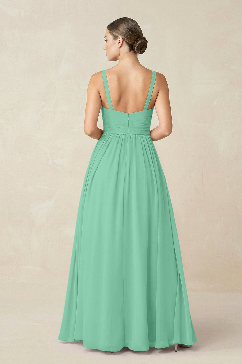 Sweetheart A - Line Chiffon Bridesmaid Dress with Slit in Turquoise - KISS BRIDAL Bridesmaid Dresses