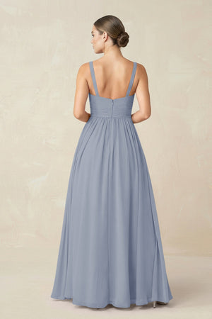 Sweetheart A - Line Chiffon Bridesmaid Dress with Slit in Twilight - SHE IS ME Bridesmaid Dresses