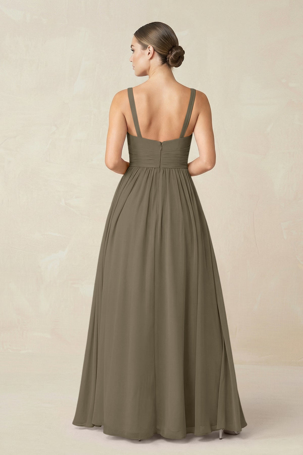 Sweetheart A - Line Chiffon Bridesmaid Dress with Slit in Willow Green - KISS BRIDAL Bridesmaid Dresses