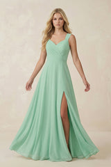 Sweetheart A - Line Chiffon Long Bridesmaid Dress - KISS BRIDAL Bridesmaid Dresses