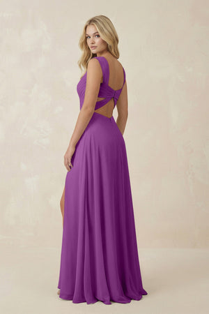 Sweetheart A - Line Chiffon Long Bridesmaid Dress in Amethyst - KISS BRIDAL Bridesmaid Dresses