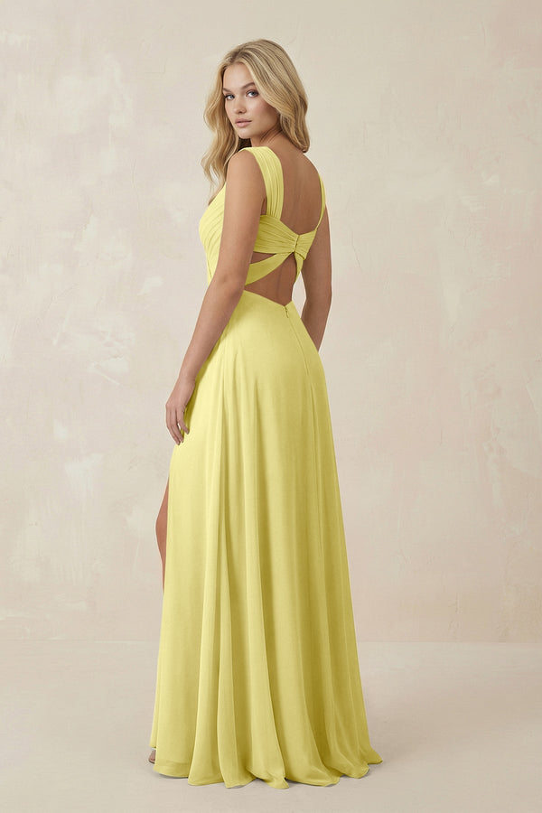 Sweetheart A - Line Chiffon Long Bridesmaid Dress in Buttercup - KISS BRIDAL Bridesmaid Dresses