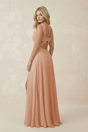 Sweetheart A - Line Chiffon Long Bridesmaid Dress in Champagne Rose - KISS BRIDAL Bridesmaid Dresses