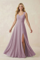 Sweetheart A - Line Chiffon Long Bridesmaid Dress in Dusk - KISS BRIDAL Bridesmaid Dresses