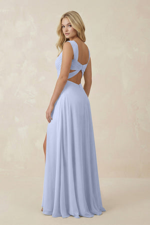 Sweetheart A - Line Chiffon Long Bridesmaid Dress in Ice - SHE IS ME Bridesmaid Dresses