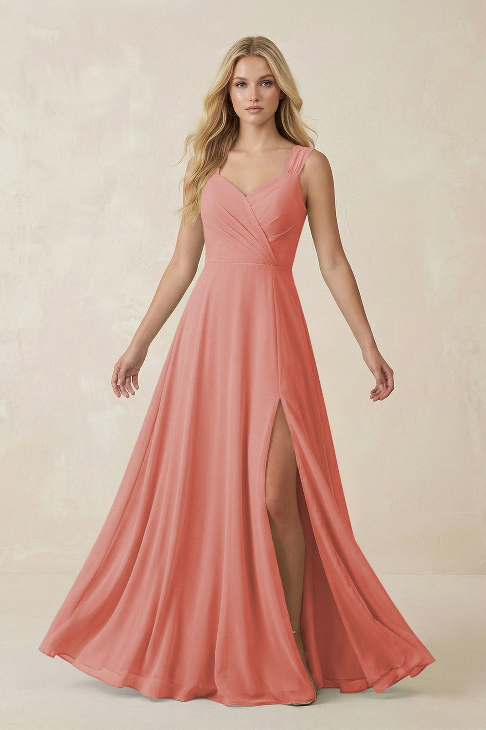 Sweetheart A - Line Chiffon Long Bridesmaid Dress in Mulberry - KISS BRIDAL Bridesmaid Dresses