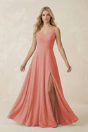 Sweetheart A - Line Chiffon Long Bridesmaid Dress in Mulberry - KISS BRIDAL Bridesmaid Dresses
