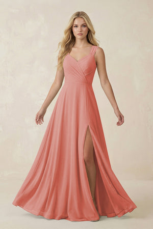 Sweetheart A - Line Chiffon Long Bridesmaid Dress in Mulberry - KISS BRIDAL Bridesmaid Dresses