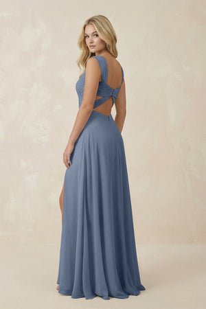 Sweetheart A - Line Chiffon Long Bridesmaid Dress in Neptune - KISS BRIDAL Bridesmaid Dresses