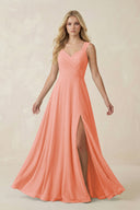 Sweetheart A - Line Chiffon Long Bridesmaid Dress in Rosette - KISS BRIDAL Bridesmaid Dresses