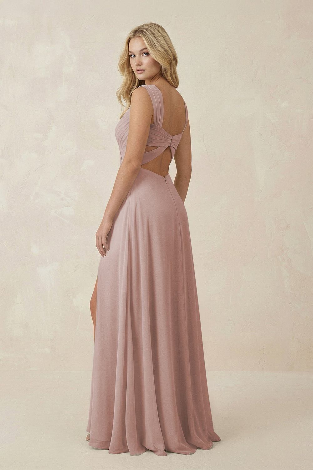 Sweetheart A - Line Chiffon Long Bridesmaid Dress in Toffee - KISS BRIDAL Bridesmaid Dresses
