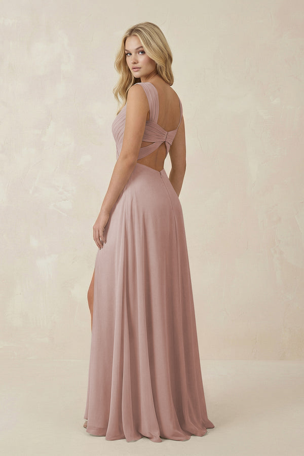 Sweetheart A - Line Chiffon Long Bridesmaid Dress in Toffee - KISS BRIDAL Bridesmaid Dresses