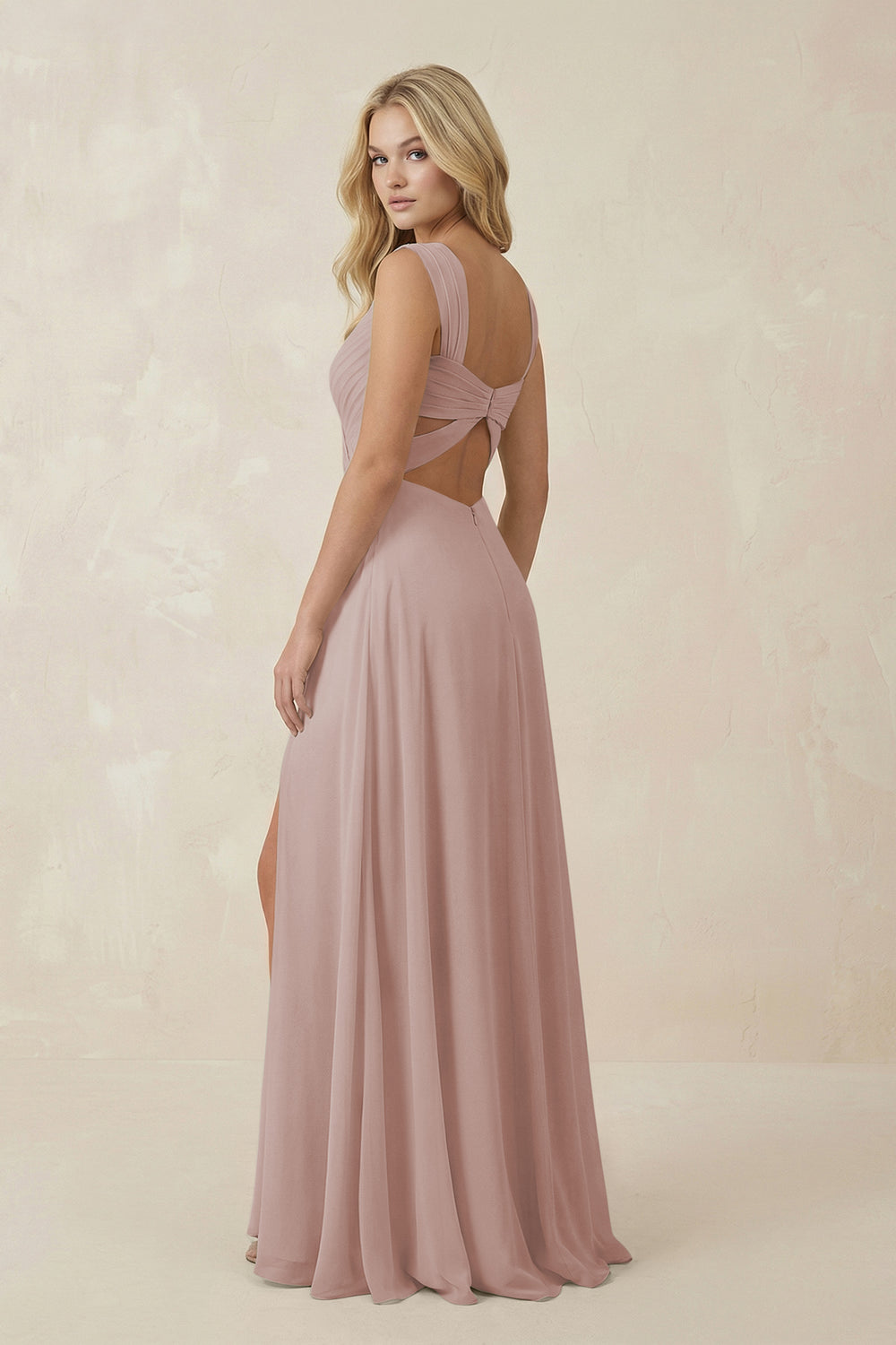 Sweetheart A-Line Chiffon Long Bridesmaid Dress in Toffee
