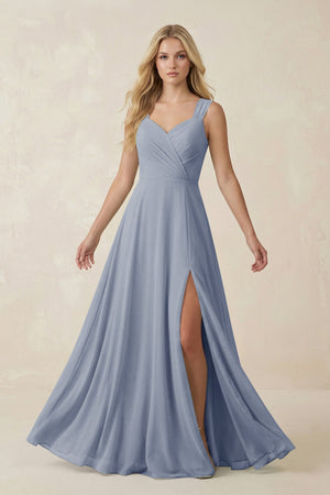 Sweetheart A - Line Chiffon Long Bridesmaid Dress in Twilight - KISS BRIDAL Bridesmaid Dresses