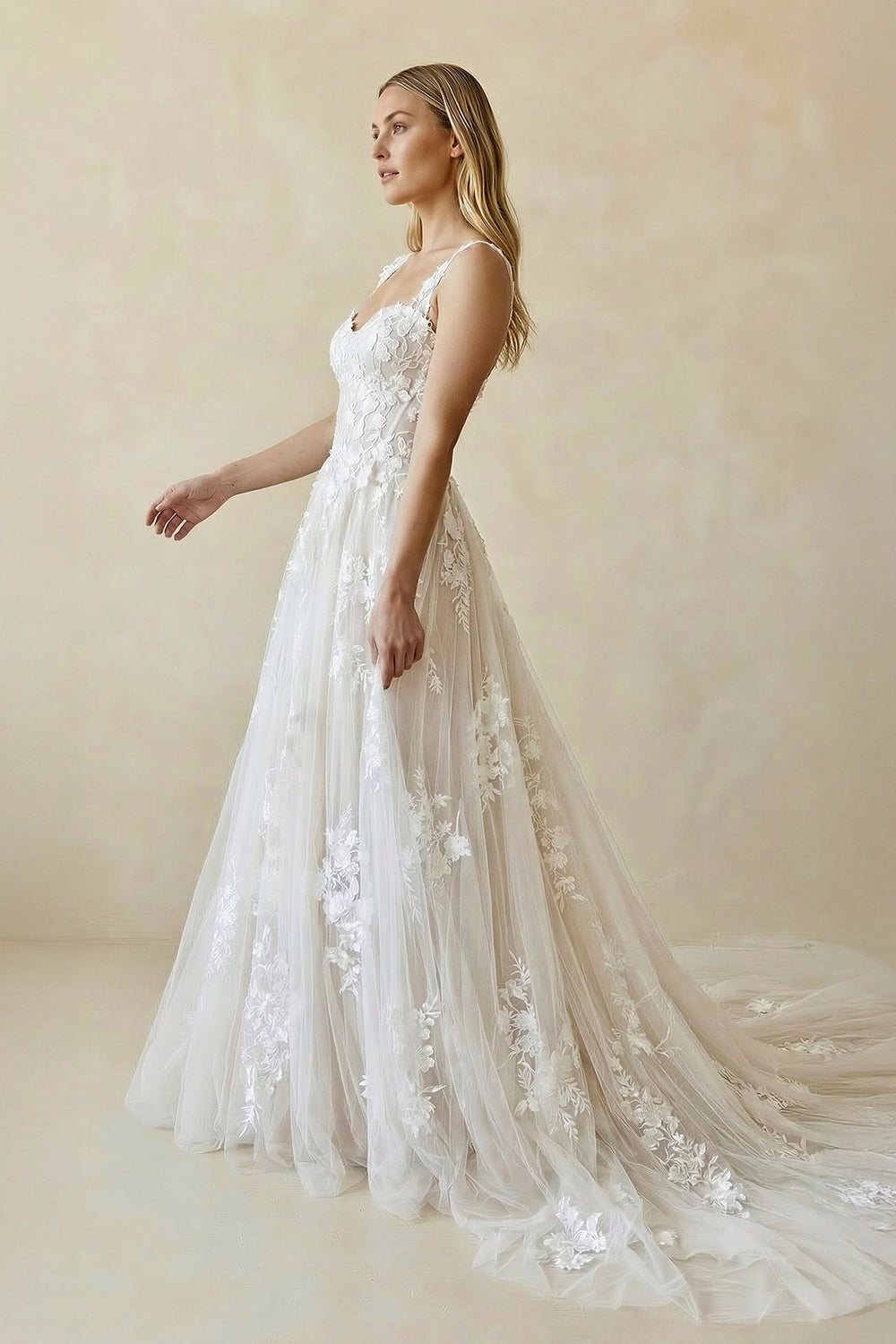 Sweetheart A Line Lace Wedding Dress