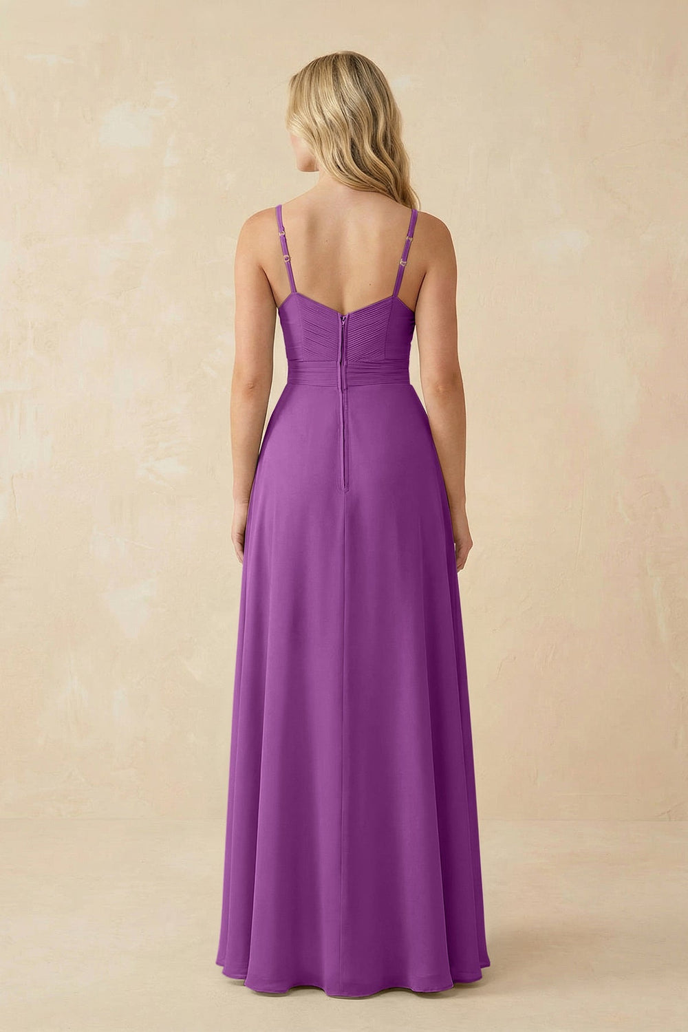 Sweetheart A - Line Pleated Chiffon Bridesmaid Dress in Amethyst - KISS BRIDAL Bridesmaid Dresses