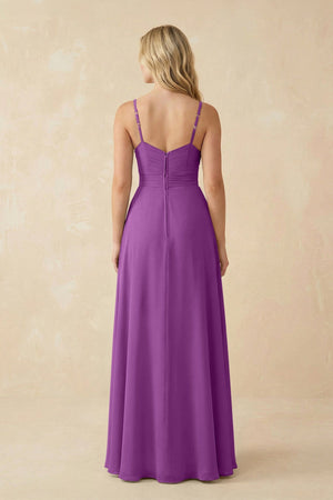 Sweetheart A - Line Pleated Chiffon Bridesmaid Dress in Amethyst - SHE IS ME Bridesmaid Dresses