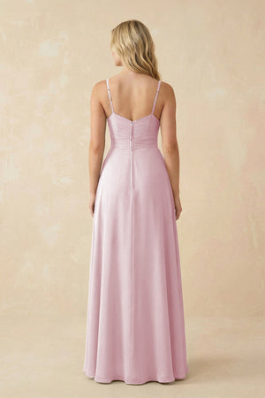 Sweetheart A - Line Pleated Chiffon Bridesmaid Dress in Candy Pink - SHE IS ME Bridesmaid Dresses