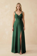 Sweetheart A - Line Pleated Chiffon Bridesmaid Dress in Dark Green - KISS BRIDAL Bridesmaid Dresses