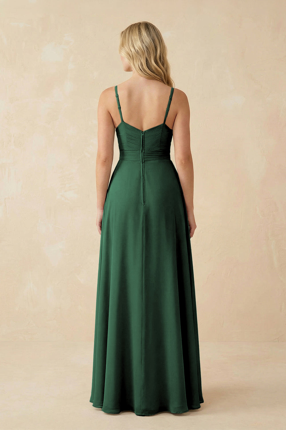 Sweetheart A-Line Pleated Chiffon Bridesmaid Dress in Dark Green