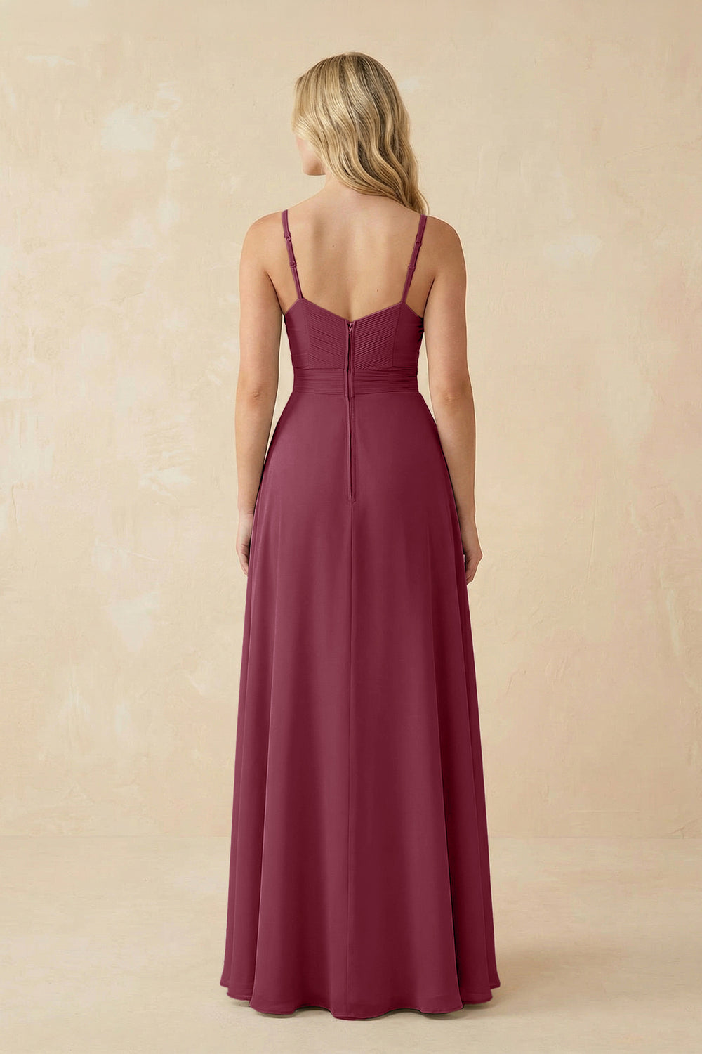 Sweetheart A-Line Pleated Chiffon Bridesmaid Dress in Desert Rose