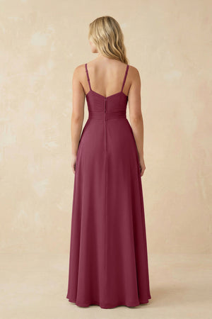 Sweetheart A-Line Pleated Chiffon Bridesmaid Dress in Desert Rose (2) | KISSBRIDAL