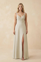 Sweetheart A - Line Pleated Chiffon Bridesmaid Dress in Dove Gray - KISS BRIDAL Bridesmaid Dresses