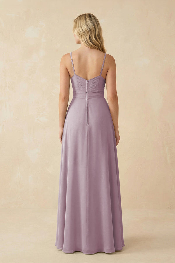 Sweetheart A - Line Pleated Chiffon Bridesmaid Dress in Dusk - SHE IS ME Bridesmaid Dresses