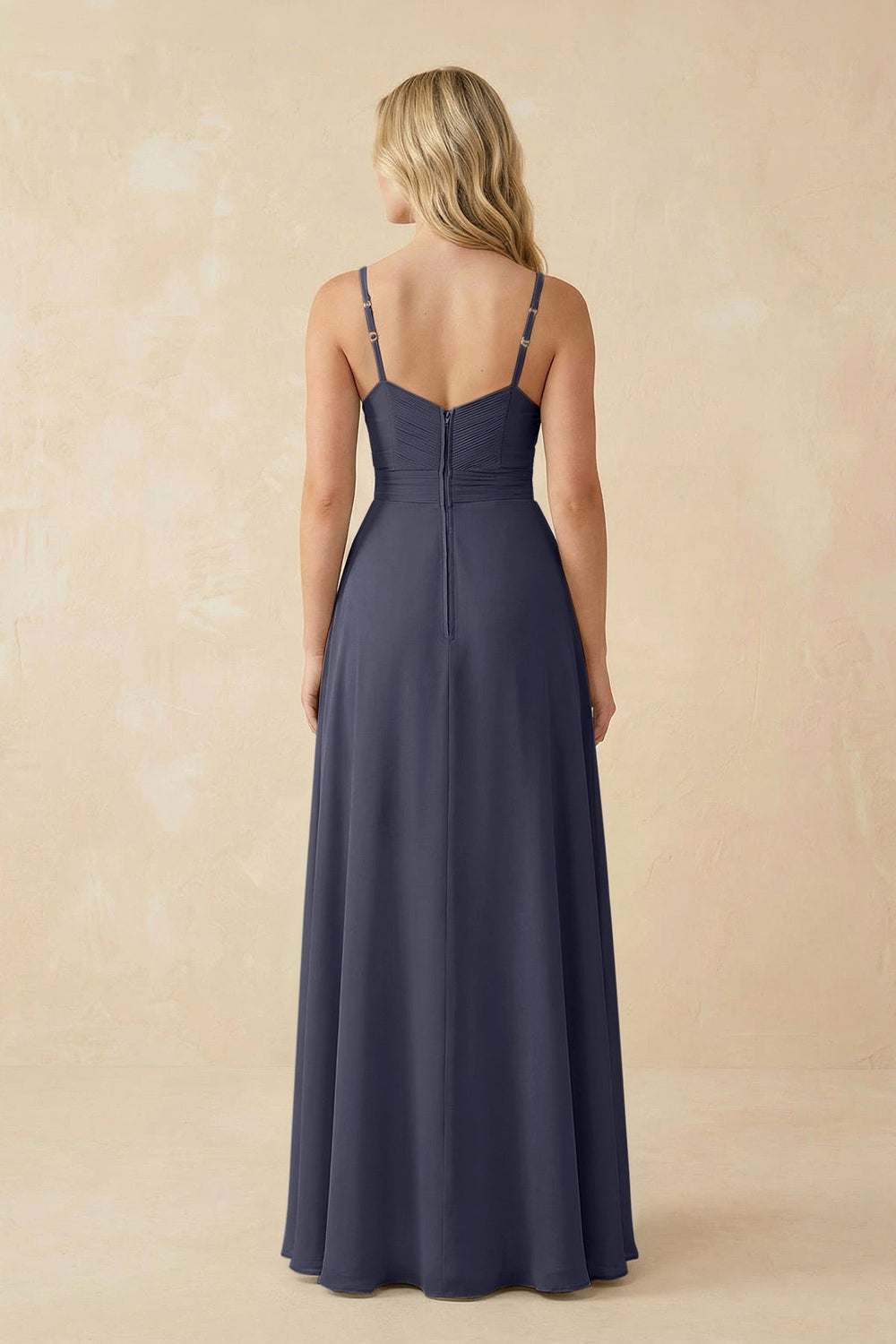 Sweetheart A - Line Pleated Chiffon Bridesmaid Dress in Dusk Blue - KISS BRIDAL Bridesmaid Dresses