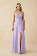 Sweetheart A - Line Pleated Chiffon Bridesmaid Dress in Lavender - SHE IS ME Bridesmaid Dresses