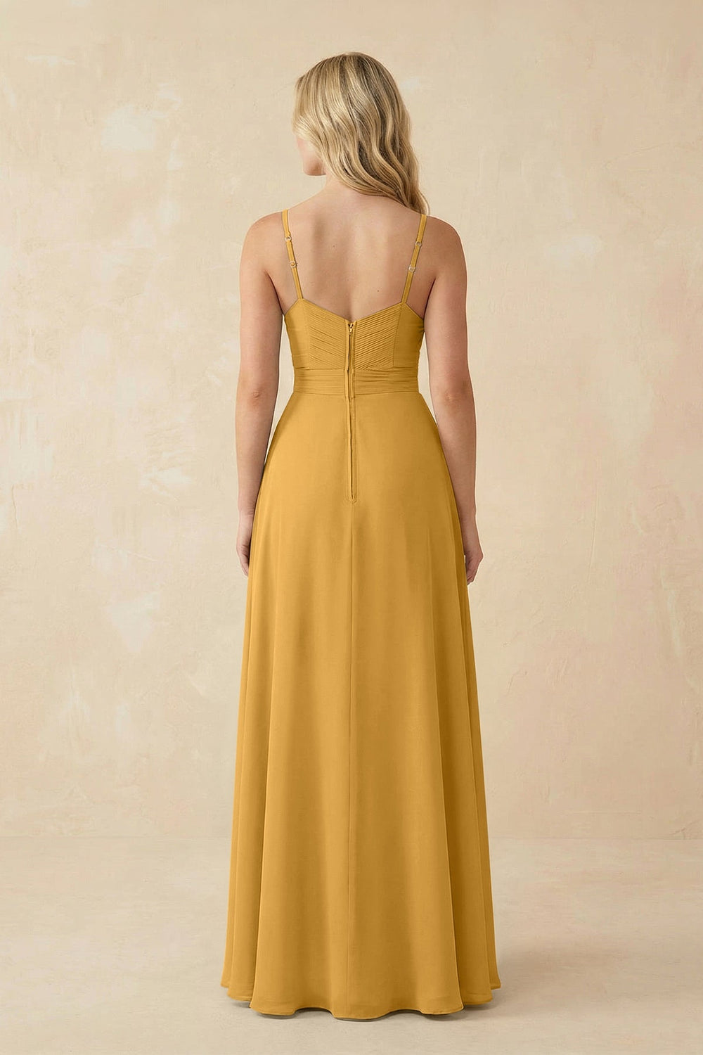 Sweetheart A - Line Pleated Chiffon Bridesmaid Dress in Marigold - KISS BRIDAL Bridesmaid Dresses
