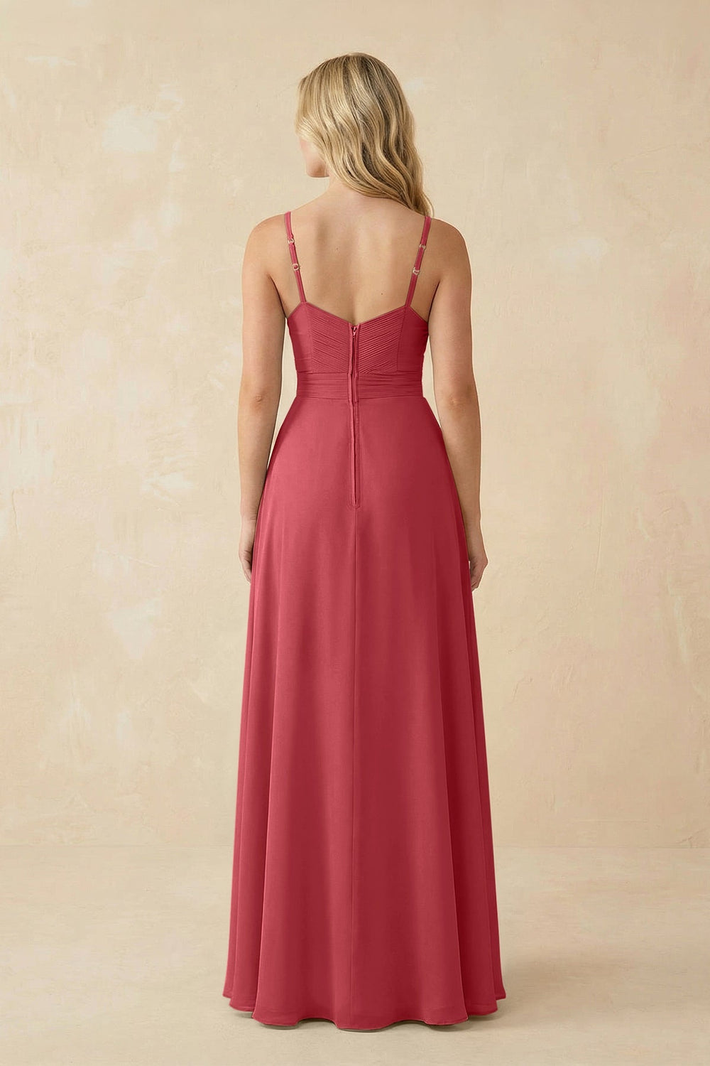 Sweetheart A - Line Pleated Chiffon Bridesmaid Dress in Merlot - KISS BRIDAL Bridesmaid Dresses