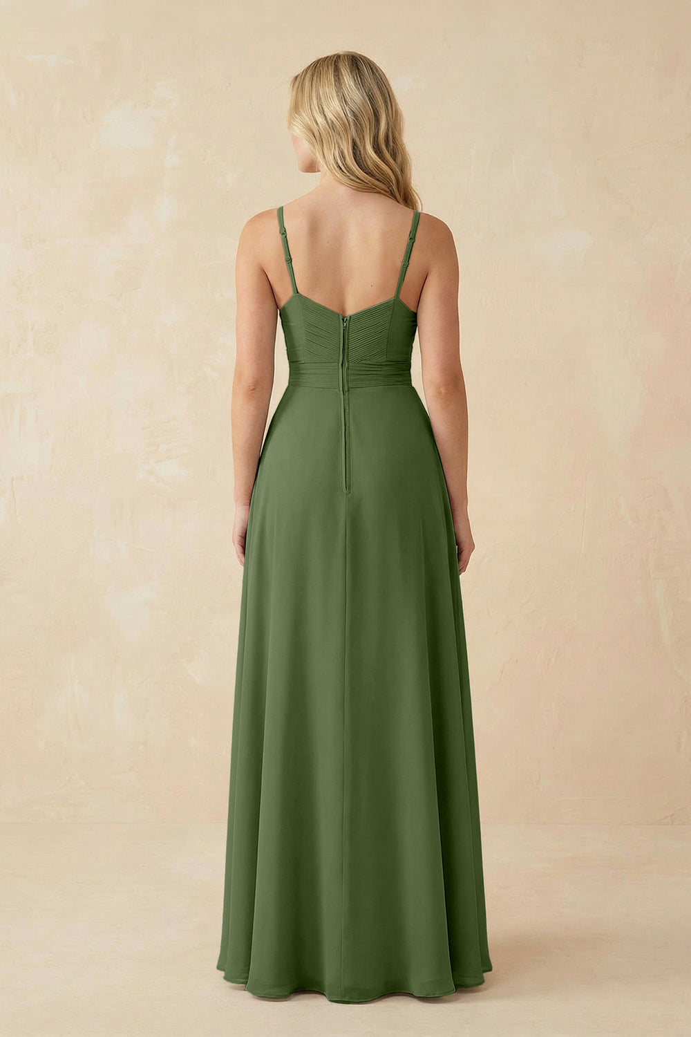 Sweetheart A-Line Pleated Chiffon Bridesmaid Dress in Moss