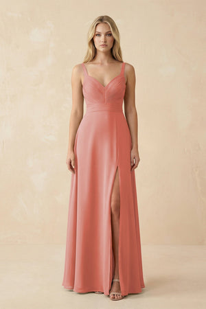 Sweetheart A - Line Pleated Chiffon Bridesmaid Dress in Mulberry - SHE IS ME Bridesmaid Dresses