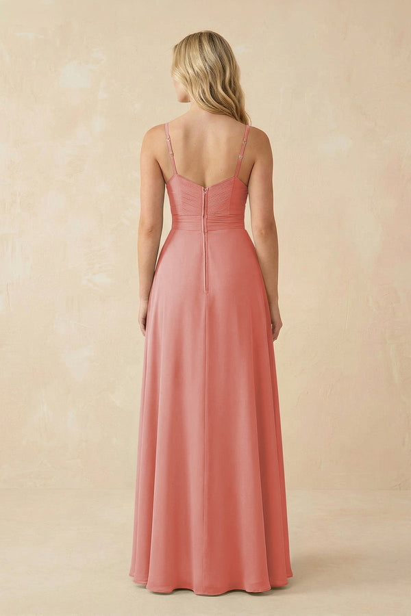 Sweetheart A - Line Pleated Chiffon Bridesmaid Dress in Mulberry - SHE IS ME Bridesmaid Dresses