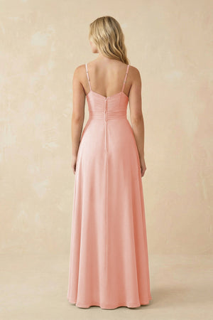 Sweetheart A - Line Pleated Chiffon Bridesmaid Dress in Rose Petal - SHE IS ME Bridesmaid Dresses
