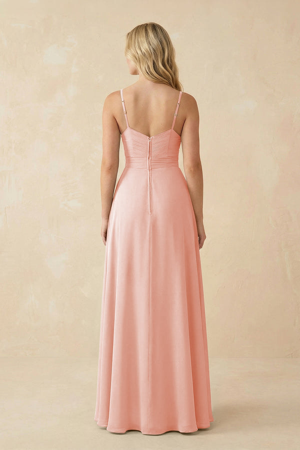 Sweetheart A - Line Pleated Chiffon Bridesmaid Dress in Rose Petal - SHE IS ME Bridesmaid Dresses