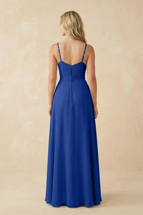 Sweetheart A - Line Pleated Chiffon Bridesmaid Dress in Royal Blue - SHE IS ME Bridesmaid Dresses