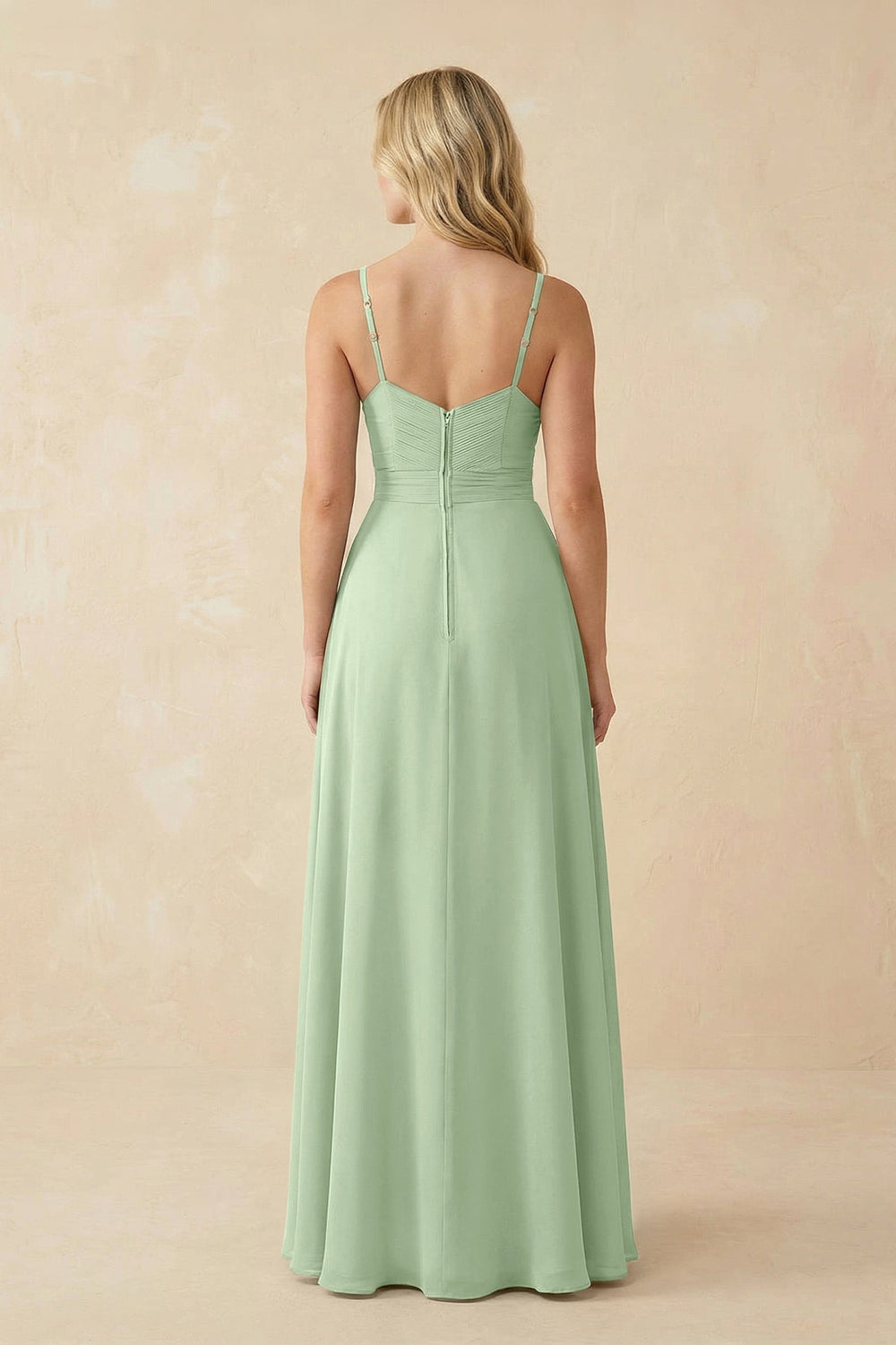 Sweetheart A - Line Pleated Chiffon Bridesmaid Dress in Sage - KISS BRIDAL Bridesmaid Dresses