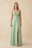 Sweetheart A - Line Pleated Chiffon Bridesmaid Dress in Sage - SHE IS ME Bridesmaid Dresses